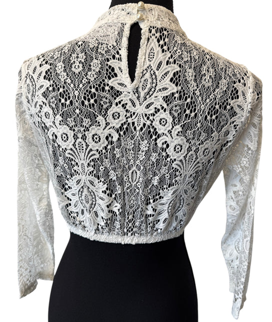 Oktoberfest Bluse Weiß Damen Spitze
