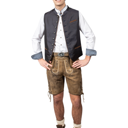 Oktoberfestweste Blau Trachtenweste Jaquard