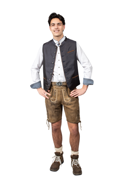Oktoberfestweste Blau Trachtenweste Jaquard