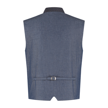 Oktoberfestweste Blau Trachtenweste Jaquard
