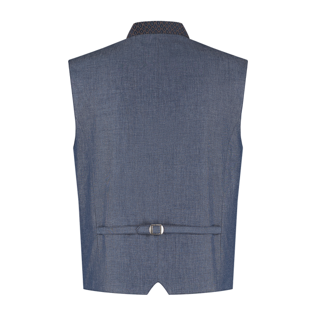 Oktoberfestweste Blau Trachtenweste Jaquard