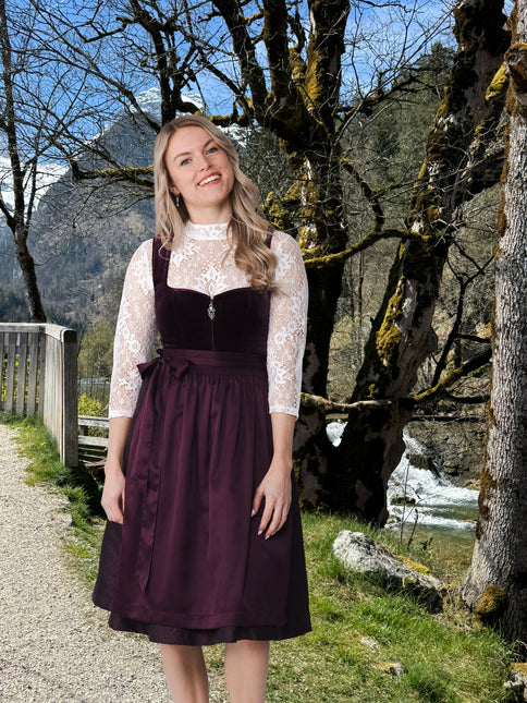 Bordeauxrotes Dirndlkleid Oktoberfest 2 Stück