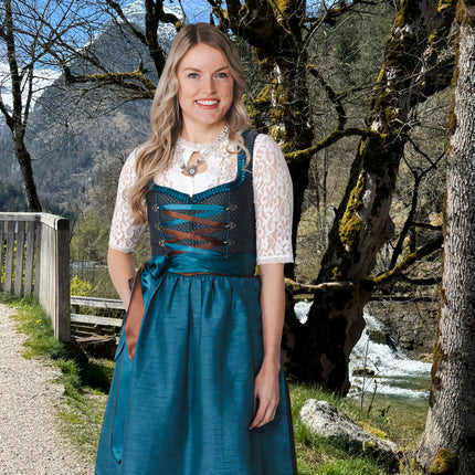 Blaues Dirndlkleid Oktoberfest Damen 2 Stück