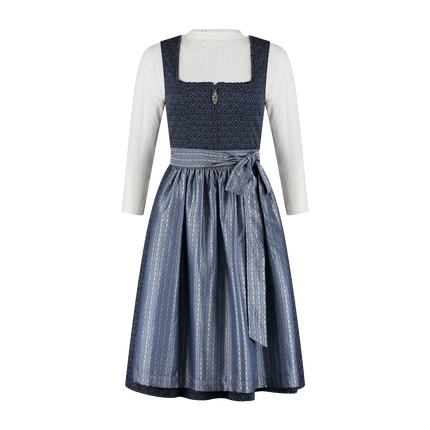 Dunkelblaues Dirndlkleid Oktoberfest Damen mit Taschen 2 Stück