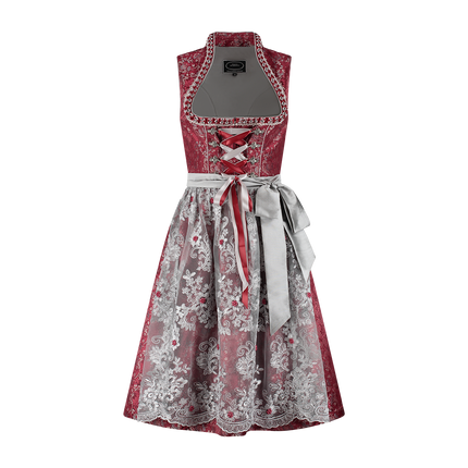 Bordeaux Rotes Dirndlkleid Oktoberfest Damen Spitze 2 Stück