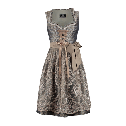 Braunes Dirndlkleid Oktoberfest Frauen Blumen 2 Stück