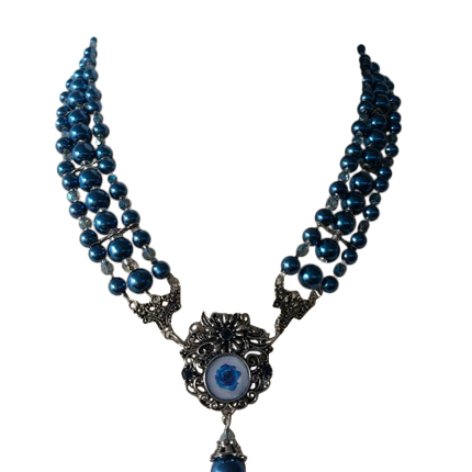 Dunkelblaue Halskette Edelstein