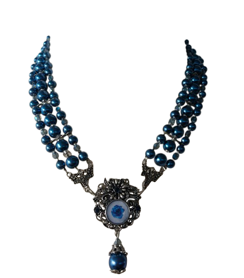 Dunkelblaue Halskette Edelstein