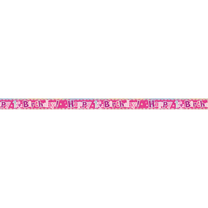 Happy 1St Birthday Banner Rosa 3.65m