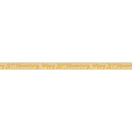 Happy Anniversary Banner Gold 50Th 3.65m