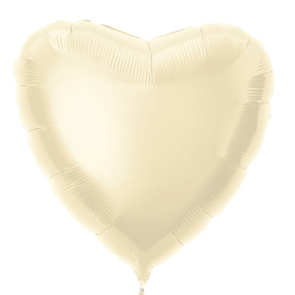 Herz Helium Ballon Elfenbein Leer 45cm