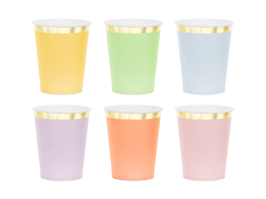 Farbige Becher 220ml 6 Stk