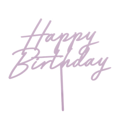 Happy Birthday Tortenaufleger Lila 16,5cm