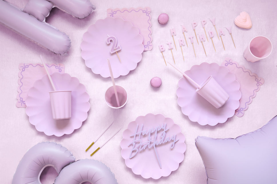 Happy Birthday Tortenaufleger Lila 16,5cm