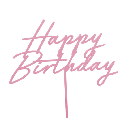 Happy Birthday Tortenaufleger Rosa 16,5cm