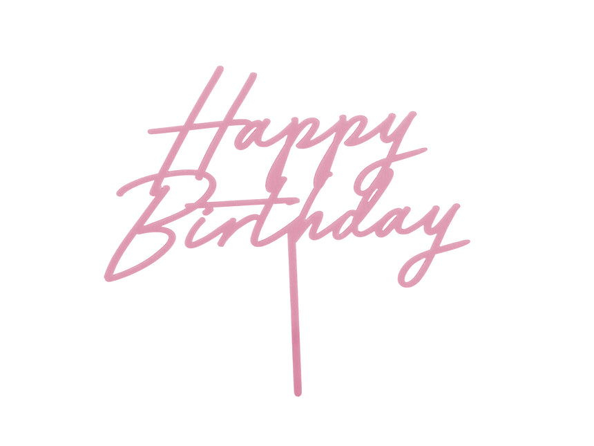 Happy Birthday Tortenaufleger Rosa 16,5cm
