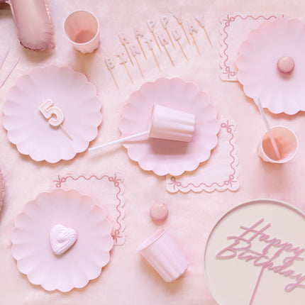Happy Birthday Tortenaufleger Rosa 16,5cm