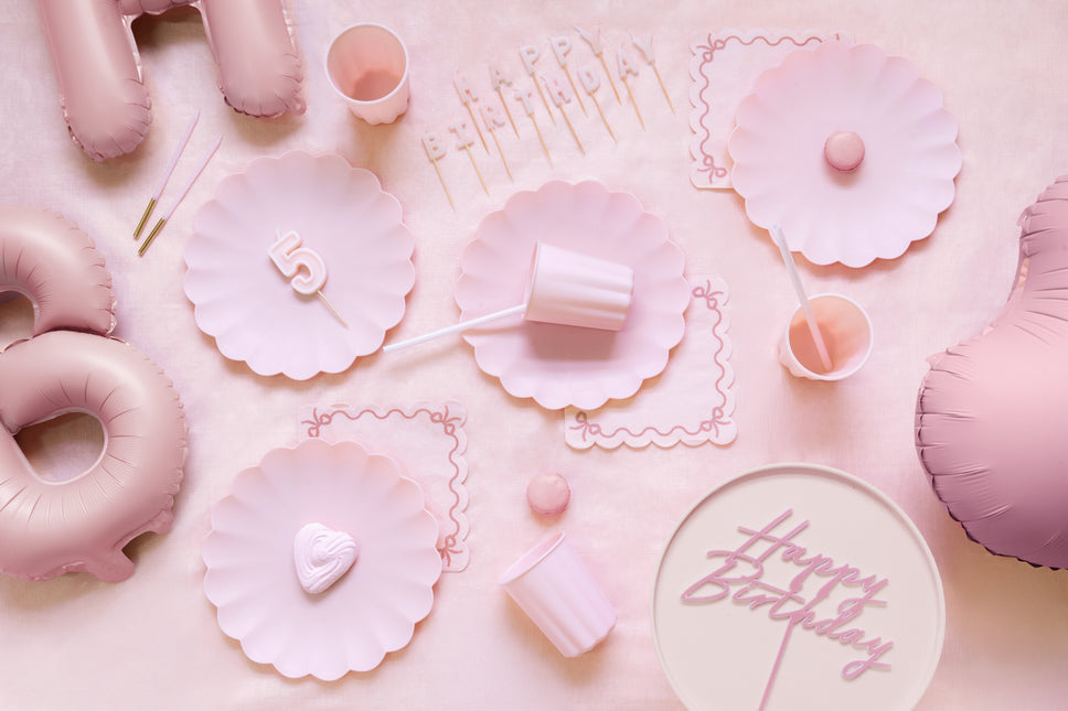 Happy Birthday Tortenaufleger Rosa 16,5cm