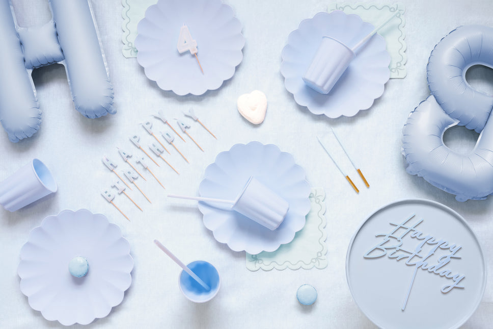 Happy Birthday Tortenaufleger Blau 16,5cm