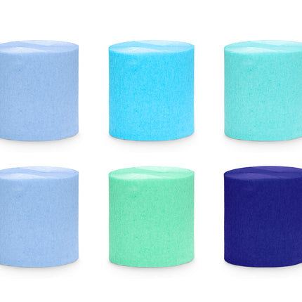 Blaues Krepppapier 10m 6Stk
