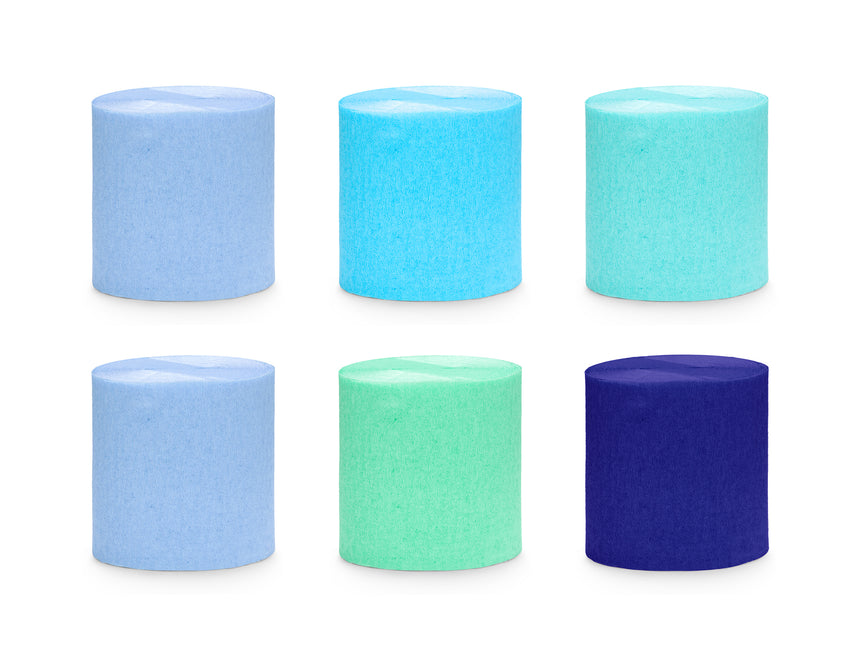 Blaues Krepppapier 10m 6Stk