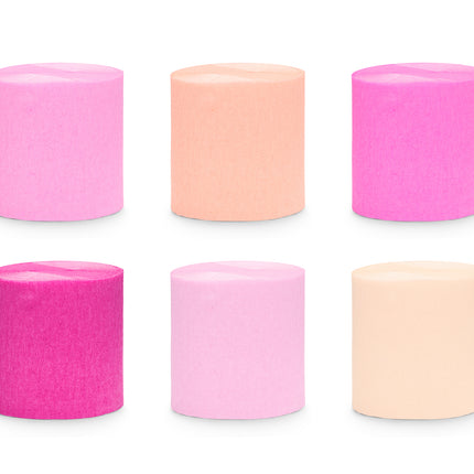 Rosa Krepp-Papier 10m 6Stück