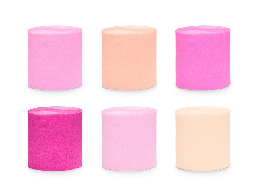 Rosa Krepp-Papier 10m 6Stück
