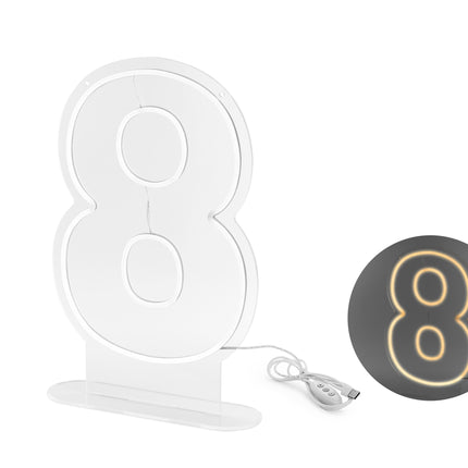 8 Jahre Lichtfigur Weiß 50cm