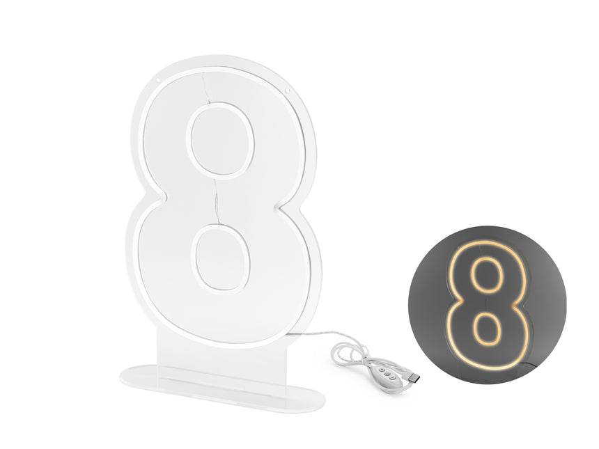 8 Jahre Lichtfigur Weiß 50cm
