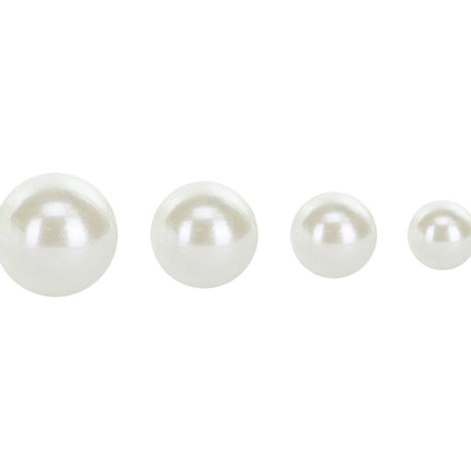 Weiße Ballonaufkleber Perlen 3-6mm 440St