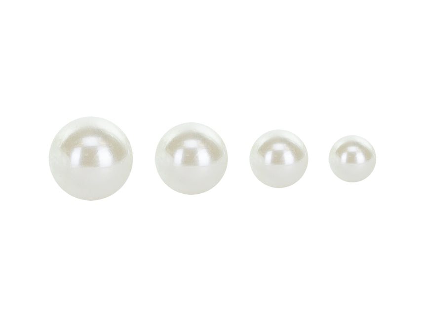 Weiße Ballonaufkleber Perlen 3-6mm 440St