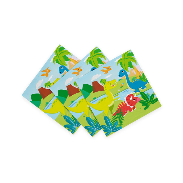 Dinosaurier-Servietten 3 Lagen 33cm 20 Stk.