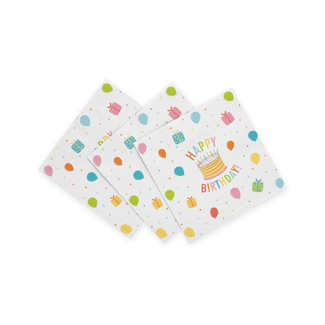 Happy Birthday Servietten Kuchen 3 Schicht 33cm 20Stück