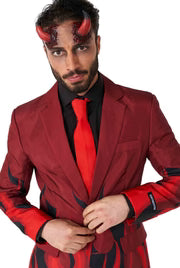 Teufelskostüm für Herren, rot, 3-teilig