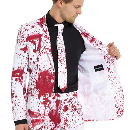 Blutiges Kostüm für Herren, weiß, 3-teilig