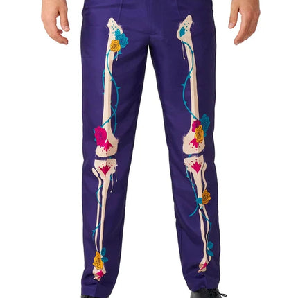 Sugar-Skull-Kostüm für Herren, lila, 3-teilig