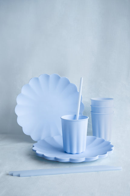 Hellblaue Tischdecke Pastell 1,8m