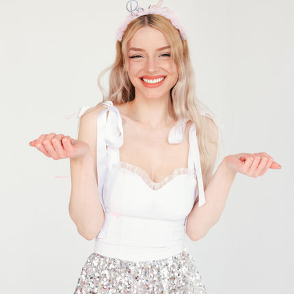 Braut Haarband Rosa Silber