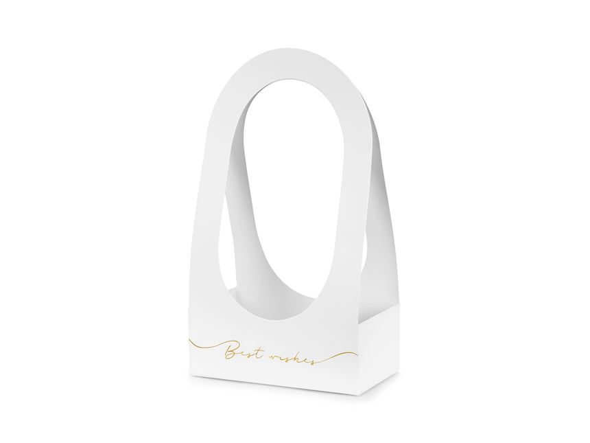Weiße Party Box Blumenbox Beste Wünsche 38cm