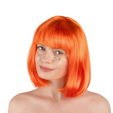 Orangefarbene Perücke Kleopatra