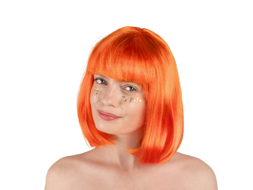 Orangefarbene Perücke Kleopatra