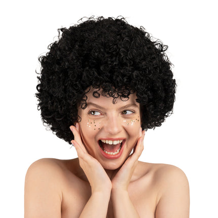 Schwarze Perücke Afro Kurz