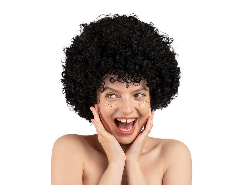 Schwarze Perücke Afro Kurz