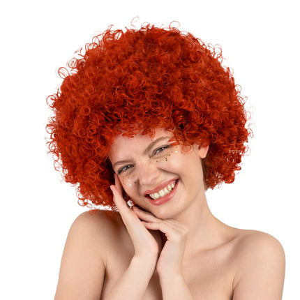 Rote Perücke Afro