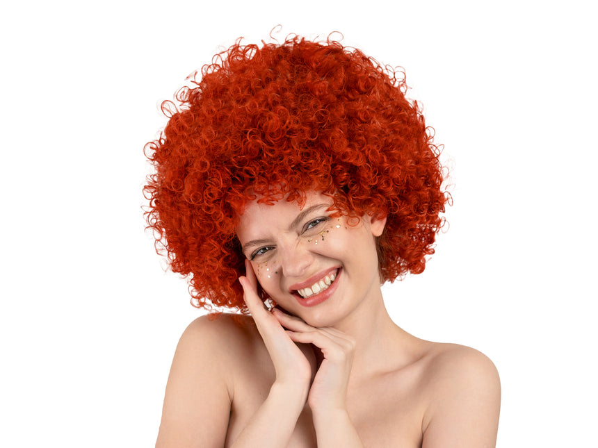 Rote Perücke Afro