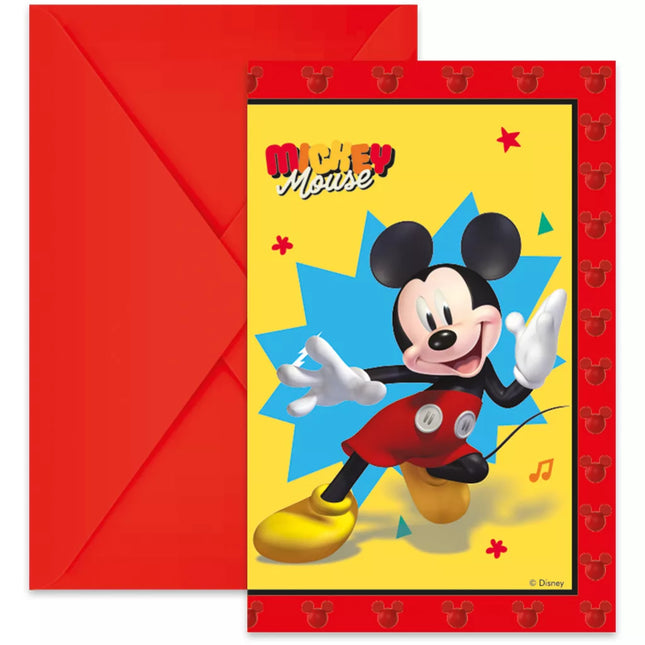 Mickey Mouse Einladungen inkl. Umschläge 6 Stk