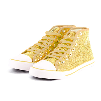 Goldene Schuhe mit Pailletten