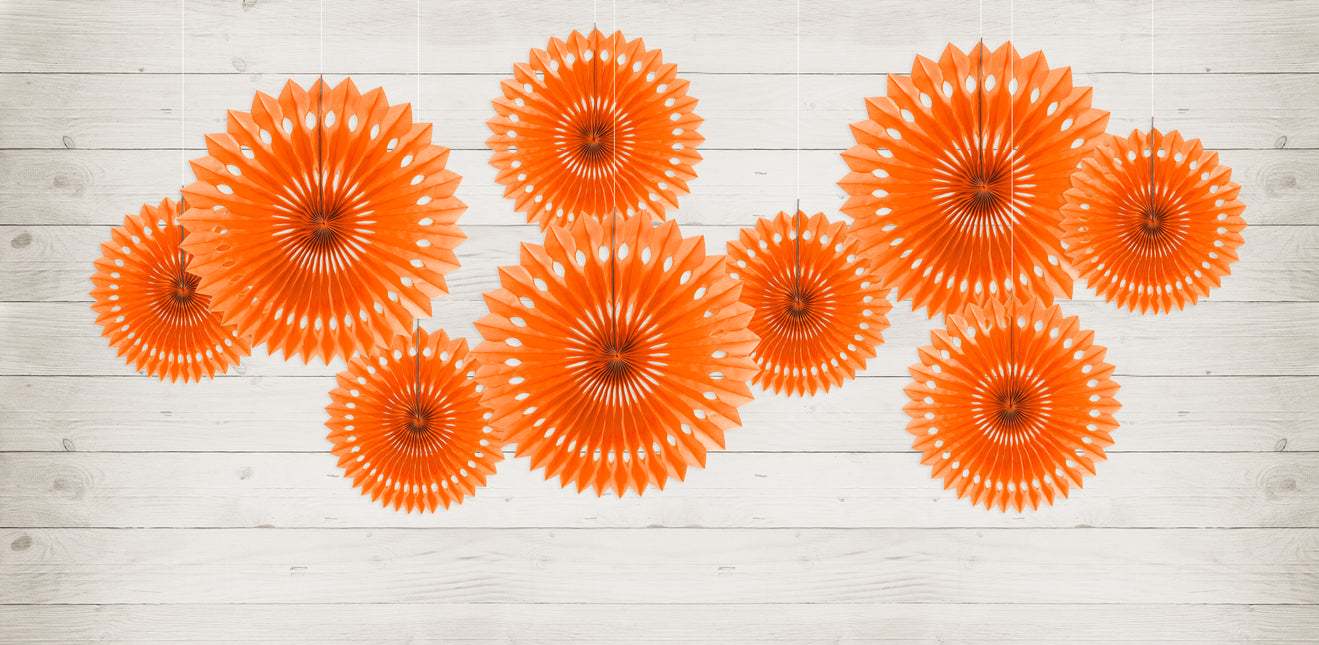 Orange Papierfächer 25cm 3Stück