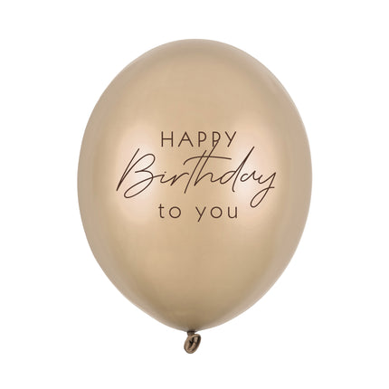 Happy Birthday Ballons Gold 30cm 6 Stück