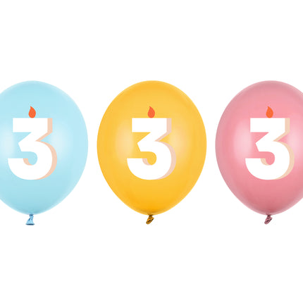 3 Jahr Luftballons 30cm 50Stk